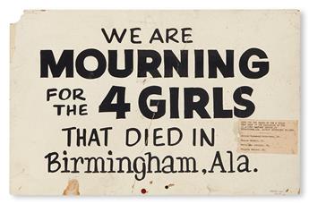 (CIVIL RIGHTS--ALABAMA.) We are MOURNING for the 4 GIRLS that died in Birmingham, Ala.
